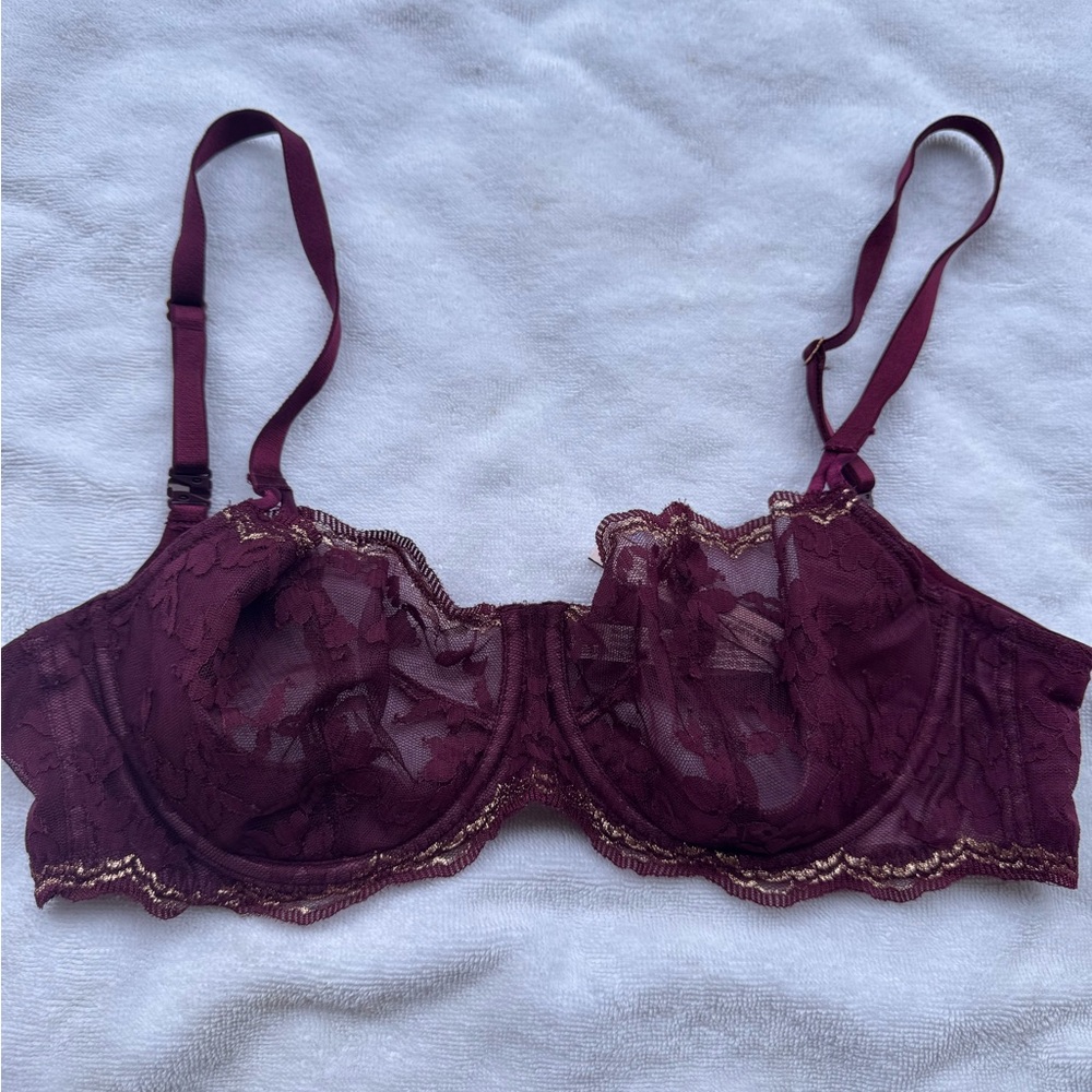 Victoria's Secret Burgundy Lace Bra